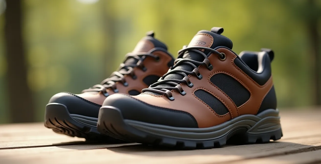 Chaussures de randonnée spécialisées post-opératoires avec semelle adaptée
